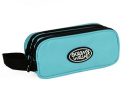 Estuche 3 Cremalleras Azul Pastel