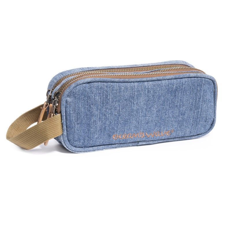 Estuche 3 Cremalleras Jean Azul