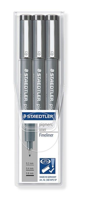 Estuche 3 rotuladores calibrados pigment 308