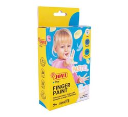 Estuche 6 pinturas de dedos jovi colores pastel. Botes de 35 ml.