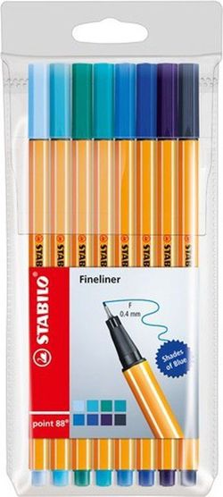 Estuche con 8 point 88 pastel azules