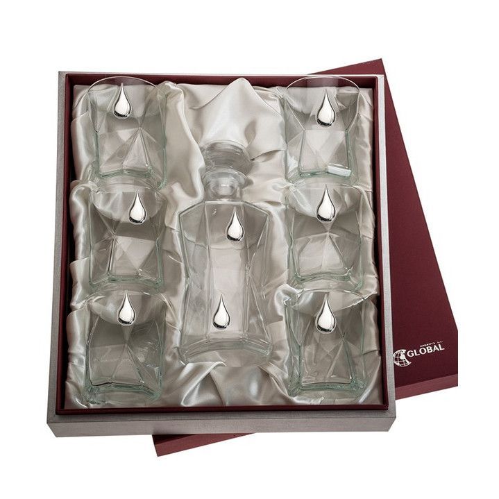 Estuche Cristal GA4246 Botella De Whisky + (6) Vasos