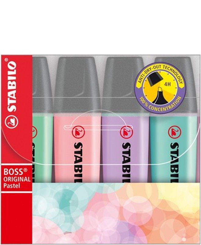 Estuche de 4 boss pastel