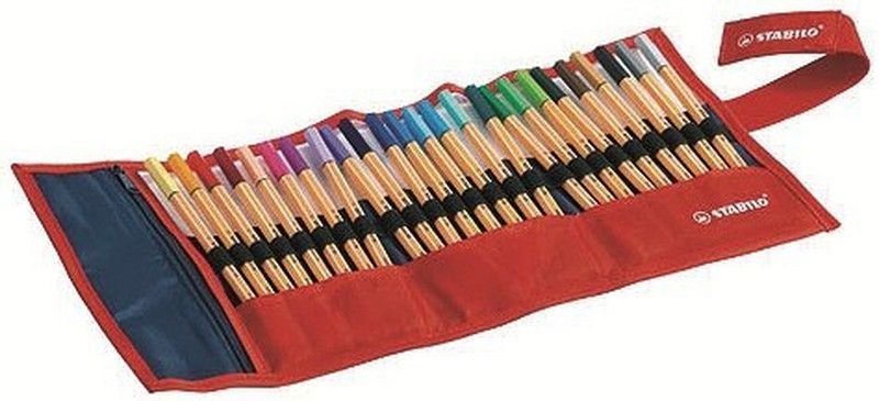 Estuche de tela 25 colores stabilo point 88