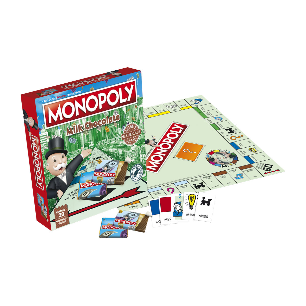 Estuche juego napolitanas chocolate con leche 'Monopoly' 90g