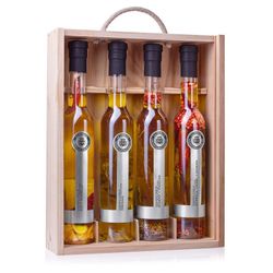 Estuche madera 4 aromatizados la chinata aceite oliva