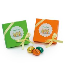 Estuche naranja verde 8 h. praliné Happy Easter