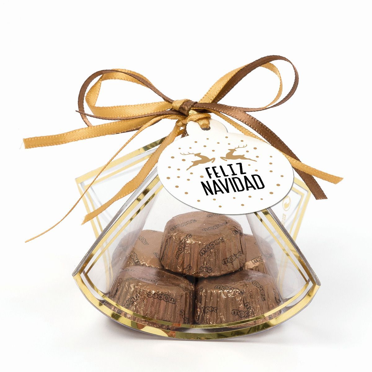 Estuche pañuelo 5 bombones tarjeta Feliz Navidad*