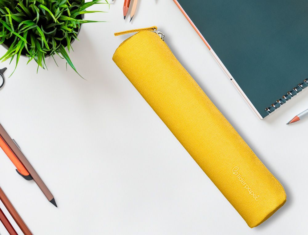 Estuche portatodo liderpapel slim cilindrico 220x45mm amarillo
