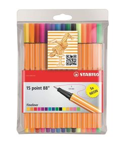 Estuche stabilo point88 con 15 colores