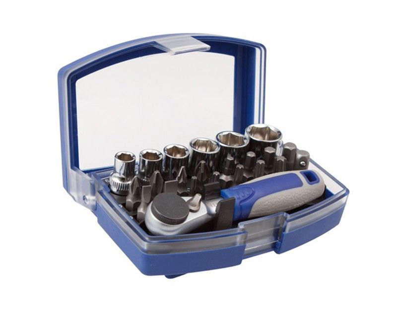 Estuche Vaso+Puntas Carrac 23P 1/4''