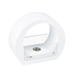 Estufa de bioetanol de acero y vidrio en blanco, 40 x 18,2 x 35 cm | Vesubio