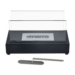 Estufa de bioetanol de acero y vidrio en negro, 35,5 x 18 x 20,5 cm | Etna