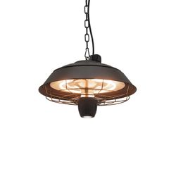 Estufa de exterior eléctrica de techo de metal en negro, Ø43x28 cm | Heat Vintage