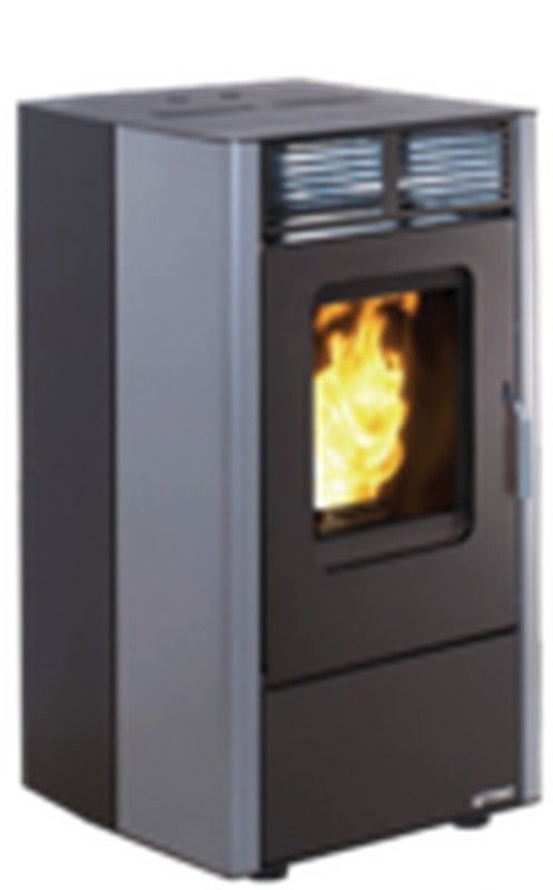 Estufa de pellet 600 Compact. 6 Kw. Burdeos/negro.