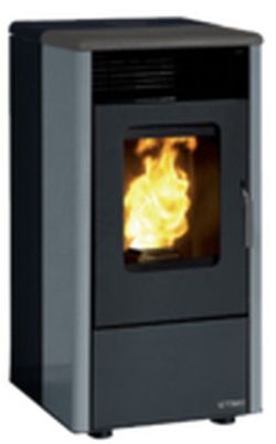 Estufa de pellet 810 Elegance. 8,1 Kw. Burdeos/negro.