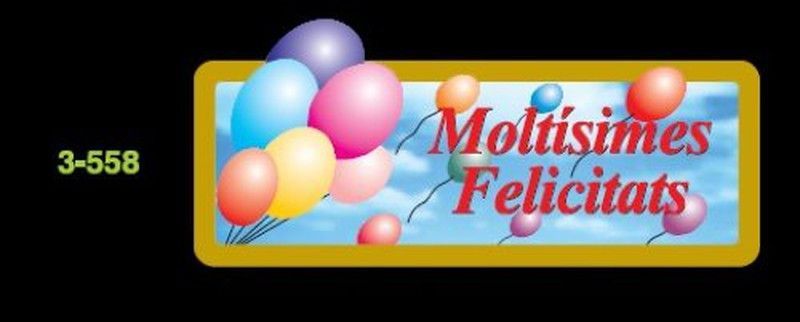 Etiq. Moltisimes Felicitats 3-558-C