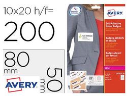 Etiqueta adhesiva avery identificativa acetato de seda tamaño 80x50 mm removible laser caja de 100
