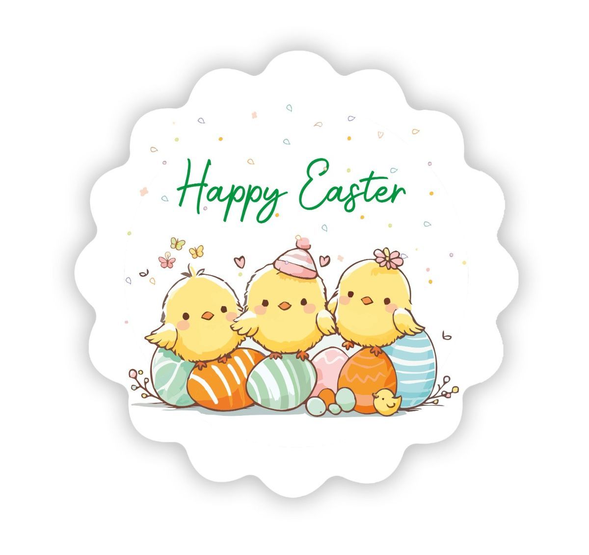 Etiqueta adhesiva ondas Happy Easter 1hj=24u, min.5