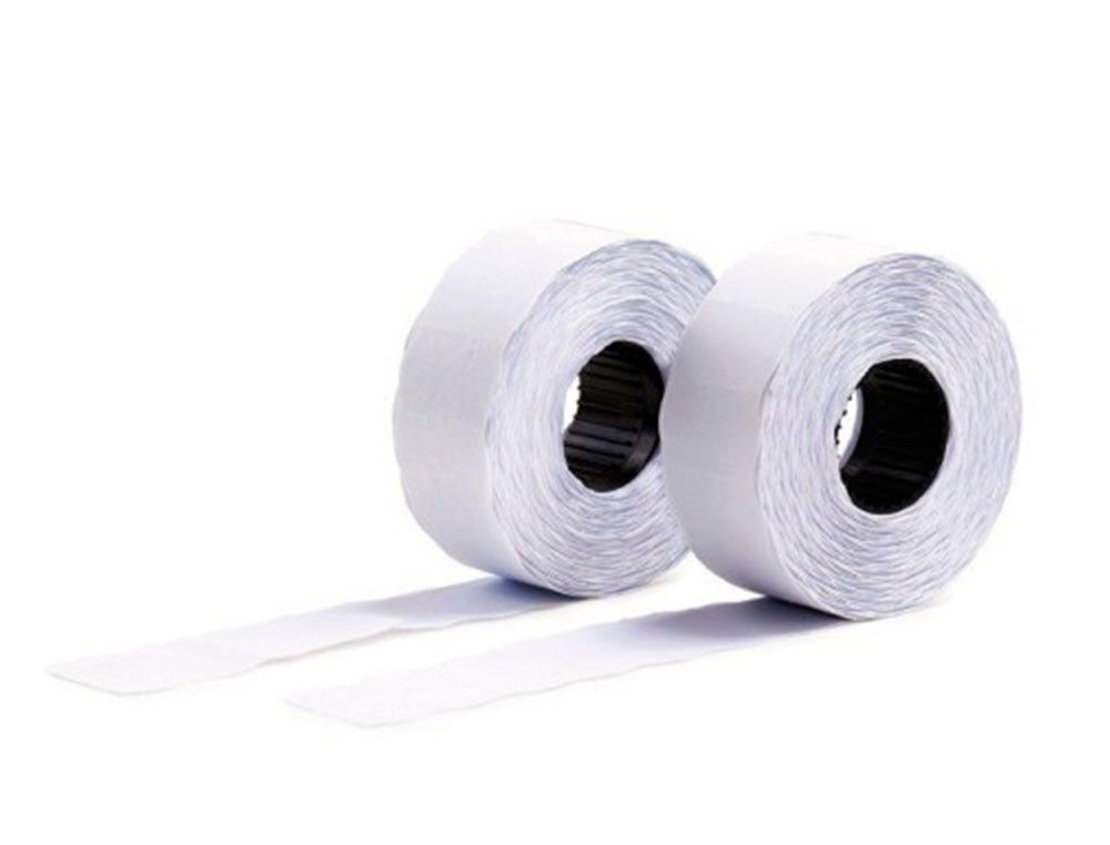 Etiqueta avery ondulada blanca permanente 26x16 mm para etiquetadora pl21/18 caja de 10 rollos de 1200 etiqietas