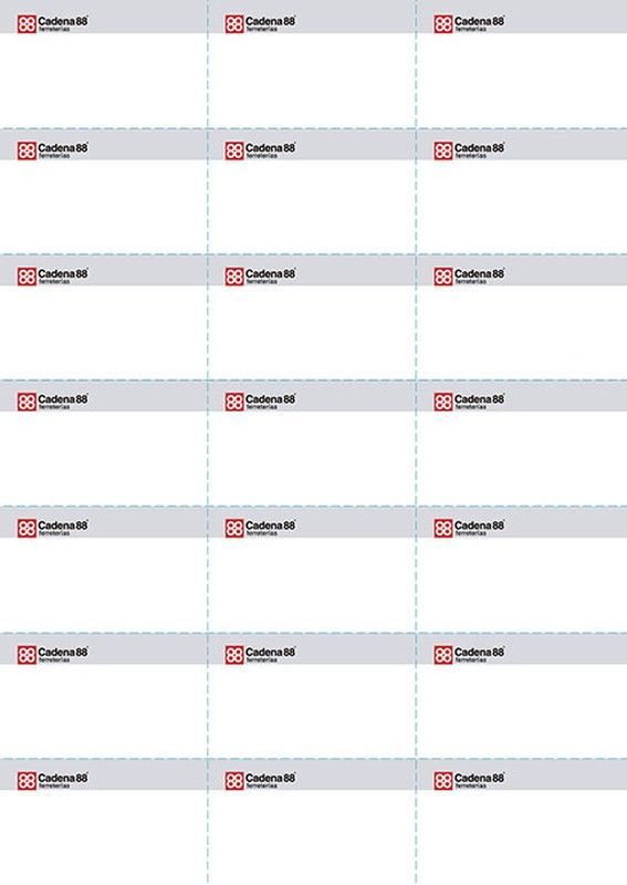 Etiqueta precio producto Cadena88 para portaprecios Etiquetero Precios C88 70X40 100 Hojas