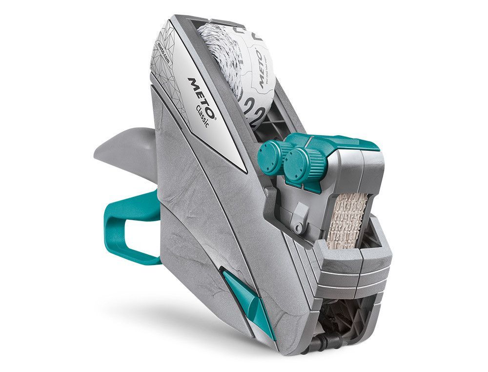 Etiquetadora meto Classic M 2 rodillos 10 caracteres alfanumericos por linea para etiquetas 26x16 mm