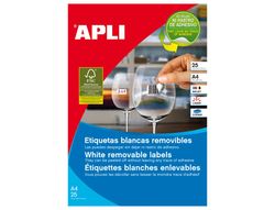 Etiquetas adhesivas Apli removibles tamaño 25,4x10 mm caja 25 hojas 10198