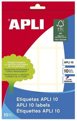Etiquetas APLI 10 blancas 26,0 x 54,0 mm 10 hojas