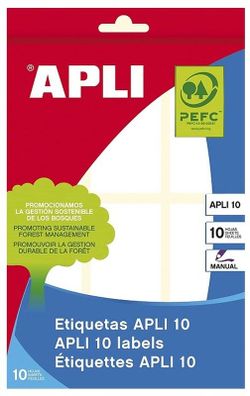 Etiquetas APLI 10 blancas 34,0 x 67,0 mm 10 hojas