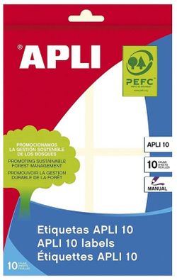 Etiquetas APLI 10 blancas 40,0 x 75,0 mm 10 hojas