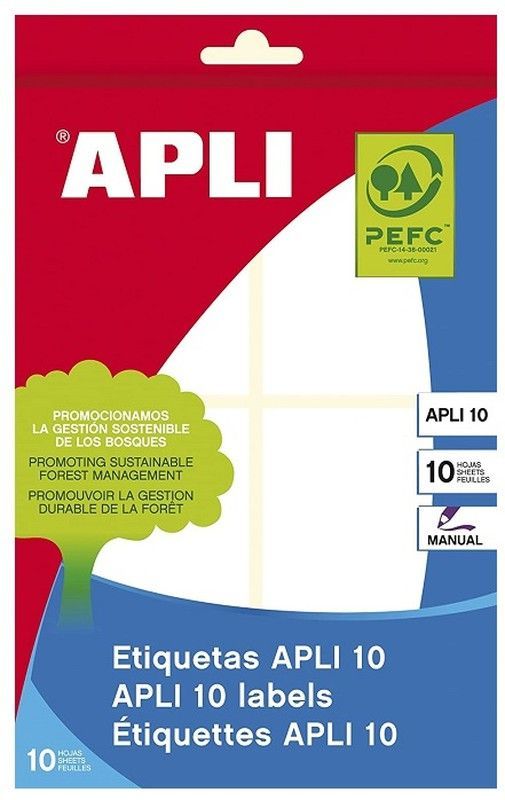 Etiquetas APLI 10 blancas 50,0 x 70,0 mm 10 hojas