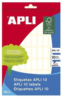 Etiquetas APLI 10 blancas 8,0 x 20,0 mm 10 hojas