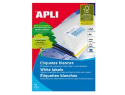 Etiquetas Apli 70 x 50,8 mm. en blanco cantos rectos (100 hojas)