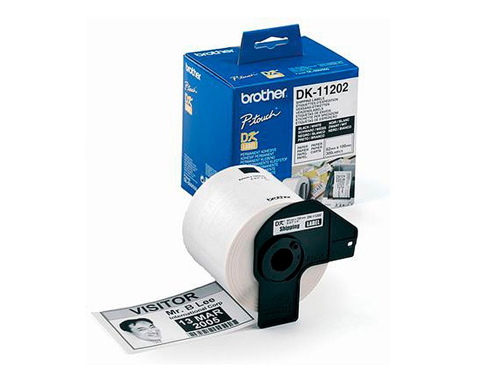 Etiquetas de envío Brother 62 x 100 mm negro sobre blanco