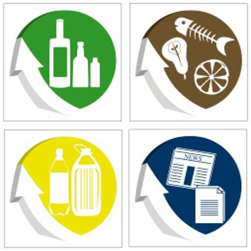 Etiquetas identificacion residuos  (conjunto 4 etiquetas )