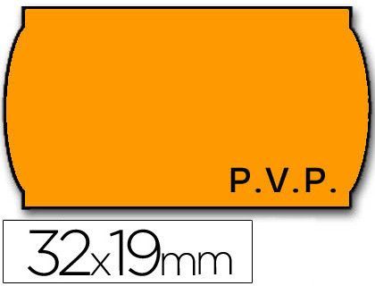 Etiquetas Meto Onduladas 32 X 19 mm Pvp Fn. Adh 2 -Fluor Naranja -Rollo 1000 Etiquetas