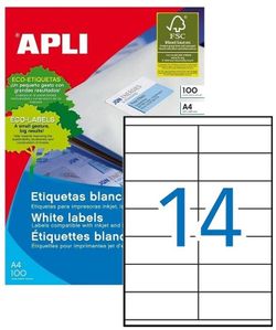 Etiquetas ordenador 105 mm x 40 mm 100 hojas