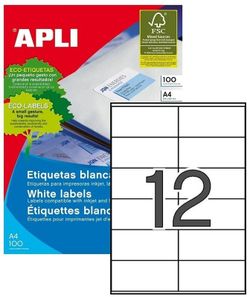Etiquetas ordenador 105 mm x 48 mm 100 hojas