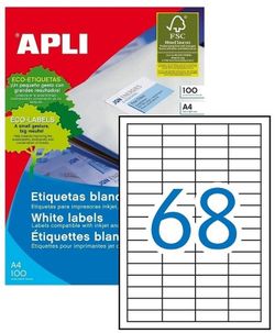 Etiquetas ordenador 48.5 mm x 16.9 mm 100 hojas