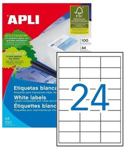 Etiquetas ordenador 64'6 mm x 33'8 mm 100 hojas