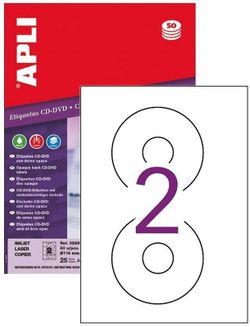 Etiquetas ordenador CD-ROM Opacas 25 hojas