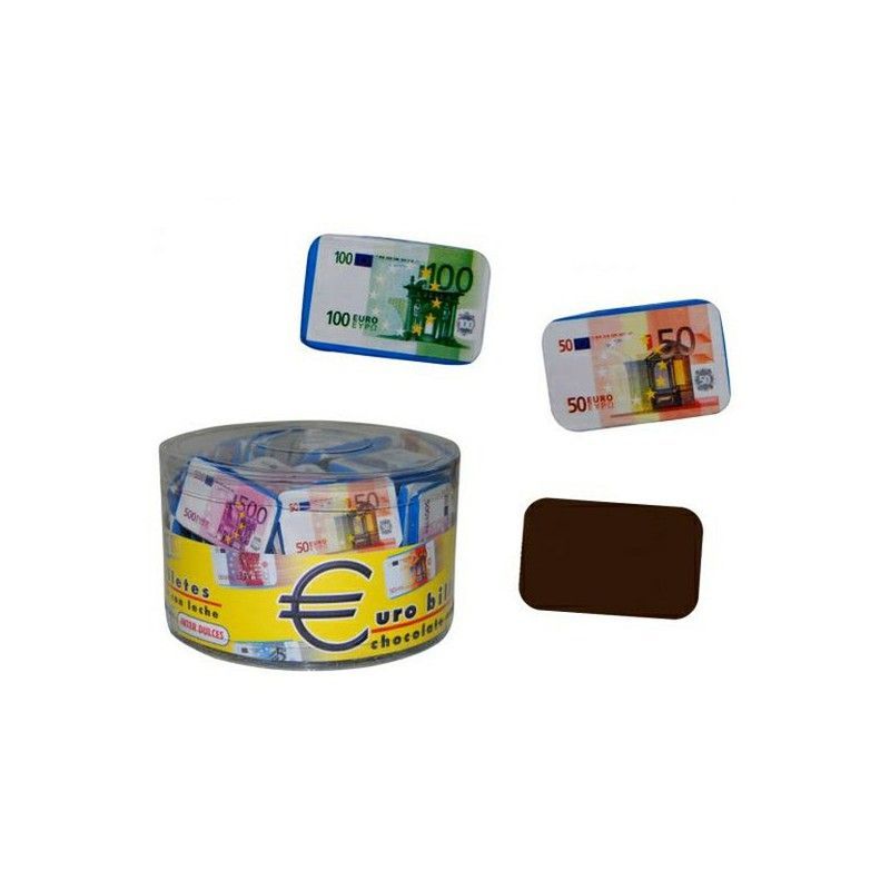Eurobilletes Chocolate (90 unidades). Billetes de chocolate navidad