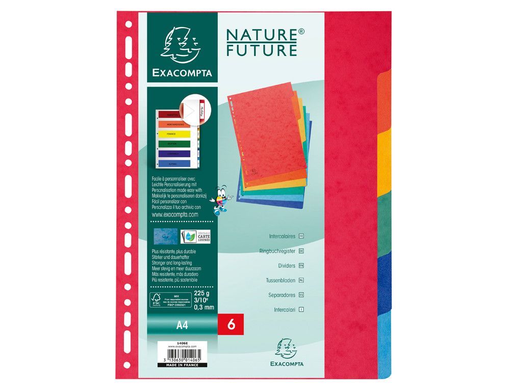 Exacompta separador cartulina lustrada 12posiciones ref.1412e