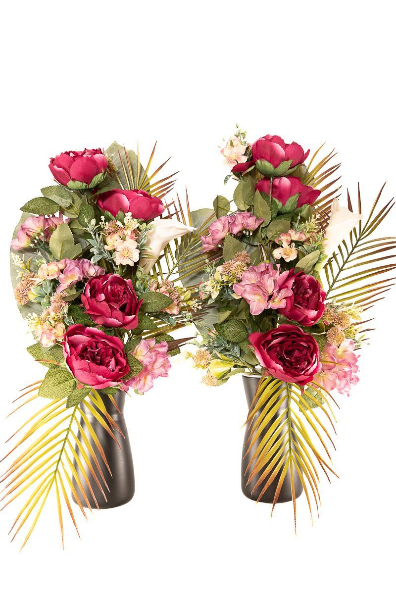 Exótico ramo de cementerio en color fucsia
