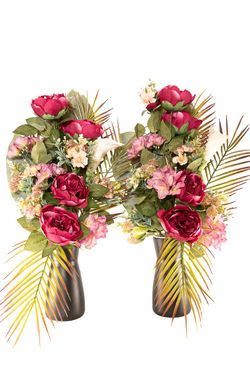 Exótico ramo de cementerio en color fucsia