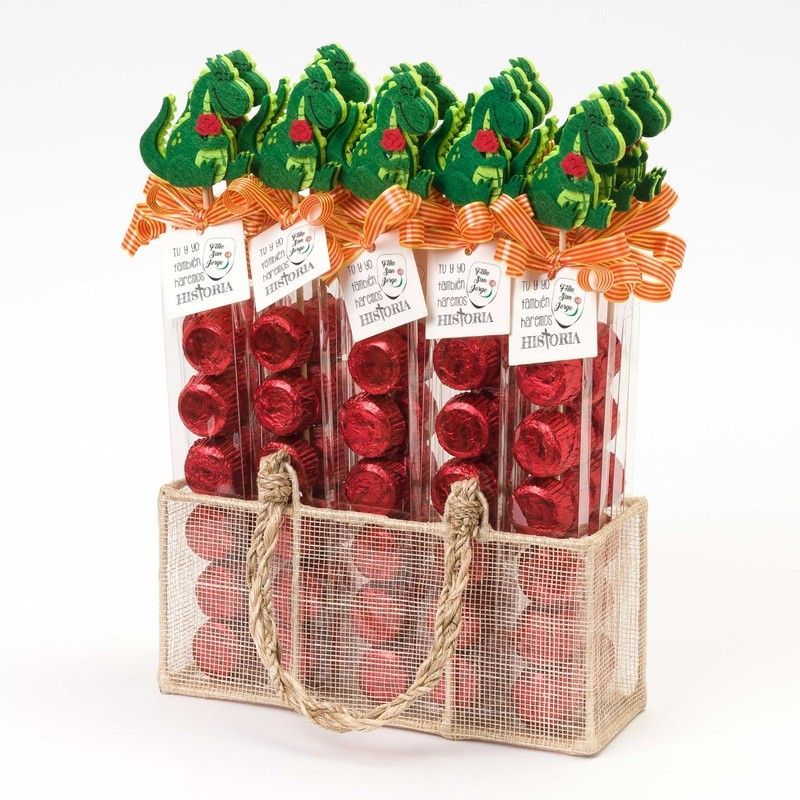 Expositor 20 estuches 6 bombones Sant Jorge con tarjeta