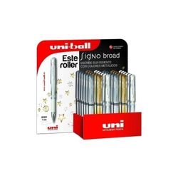 Expositor Bolígrafo Signo Broad UM-153 - 36ud Colores Oro-Plata-Blanco