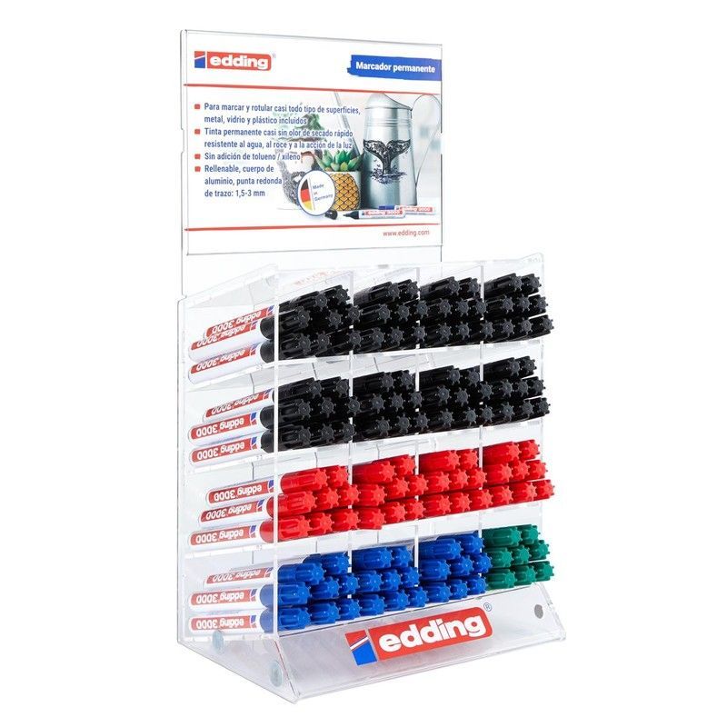 Expositor de 128 narcadores Edding 3000 surtidos