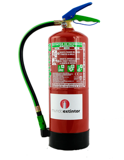 Extintor agua + aditivio AFFF 6L. SIN FLUOR+ECOLOGICO MADE IN SPAIN.