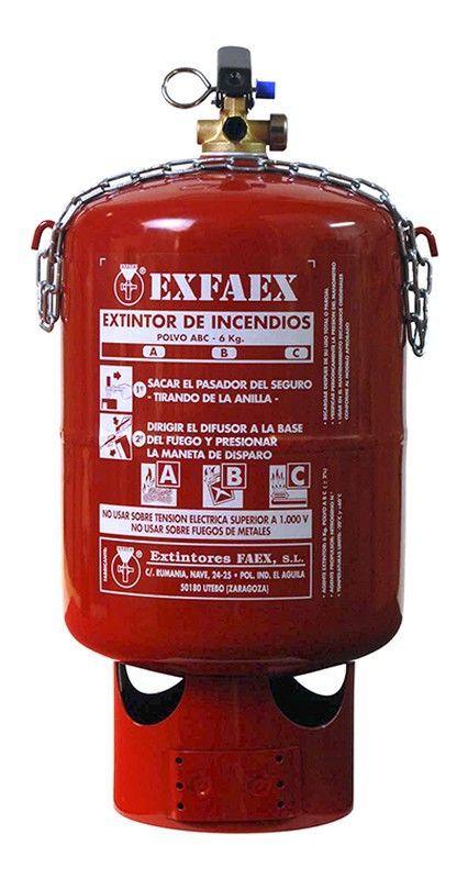 Extintor automático polvo ABC 6Kg. MADE IN SPAIN.